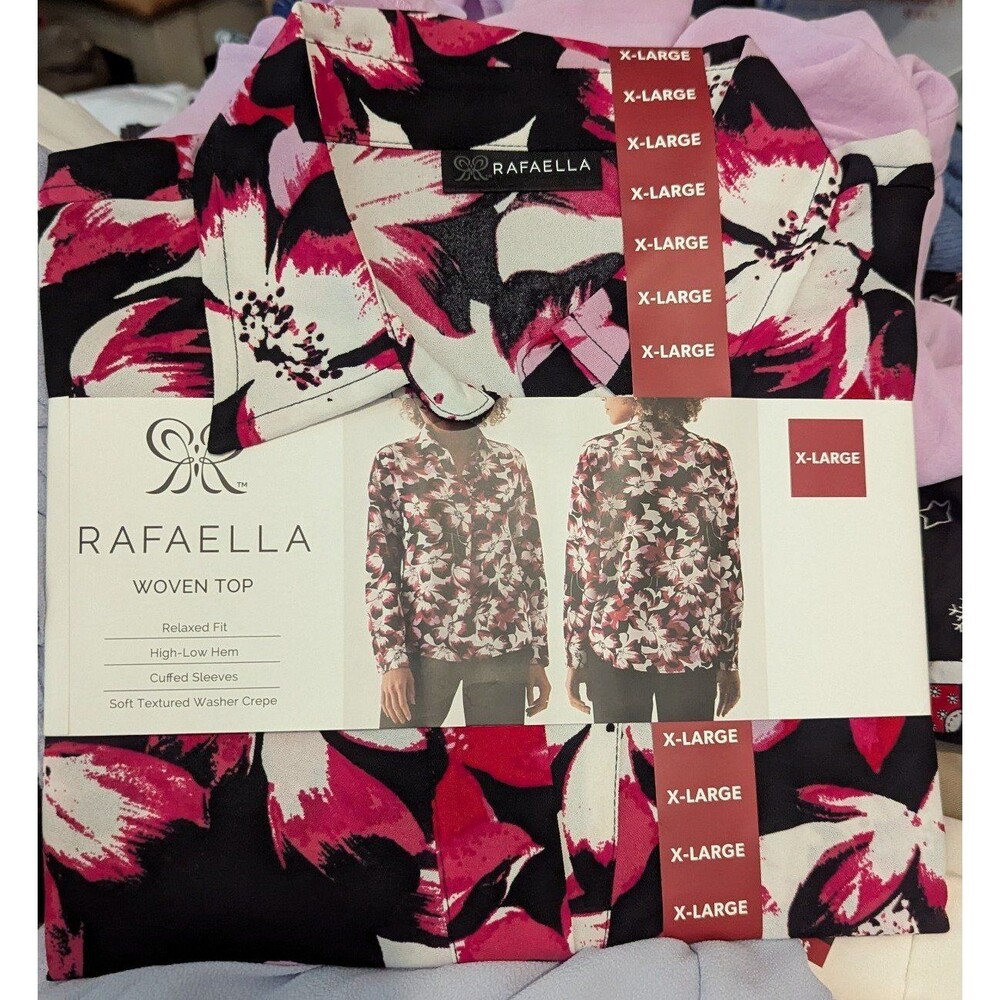 Brand New Rafaella Long Sleeve Woven Top Sz XL